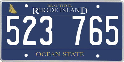 RI license plate 523765
