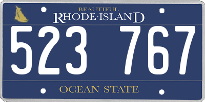 RI license plate 523767