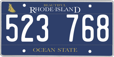RI license plate 523768