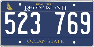RI license plate 523769