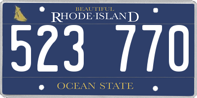 RI license plate 523770