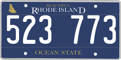 RI license plate 523773
