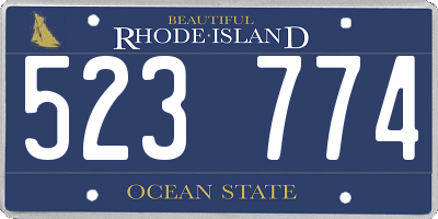 RI license plate 523774