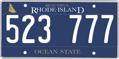 RI license plate 523777