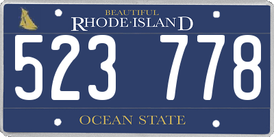 RI license plate 523778