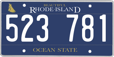 RI license plate 523781