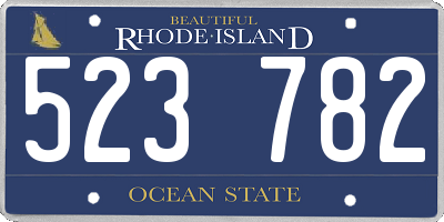 RI license plate 523782