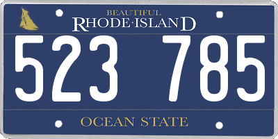 RI license plate 523785