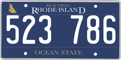 RI license plate 523786