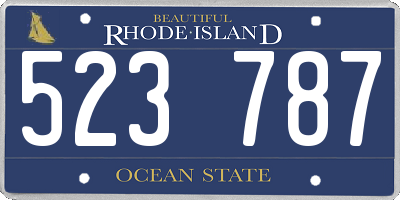 RI license plate 523787