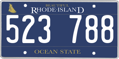 RI license plate 523788