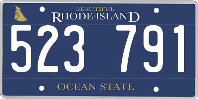 RI license plate 523791