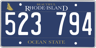 RI license plate 523794