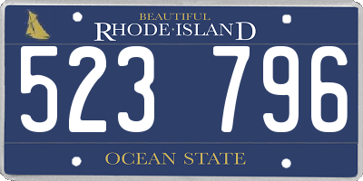 RI license plate 523796
