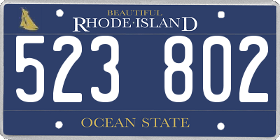 RI license plate 523802