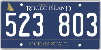 RI license plate 523803