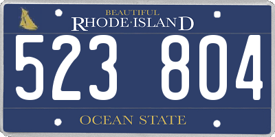 RI license plate 523804