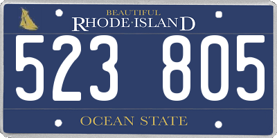 RI license plate 523805