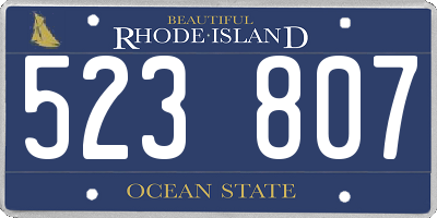 RI license plate 523807