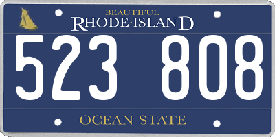 RI license plate 523808