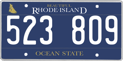 RI license plate 523809