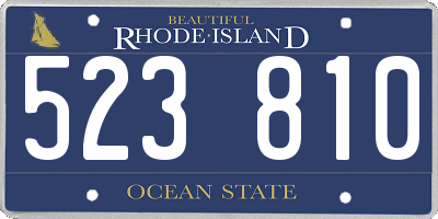 RI license plate 523810