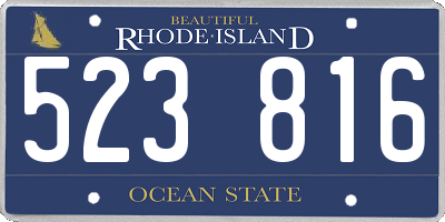 RI license plate 523816