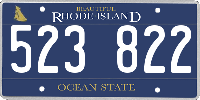 RI license plate 523822