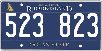 RI license plate 523823