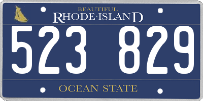 RI license plate 523829