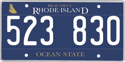 RI license plate 523830