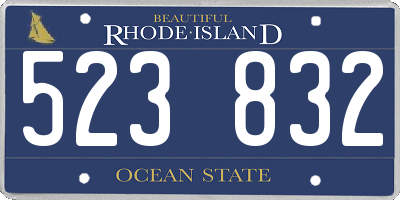 RI license plate 523832