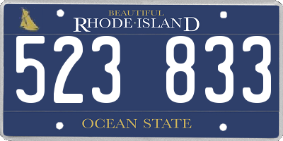 RI license plate 523833