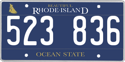 RI license plate 523836
