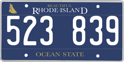 RI license plate 523839