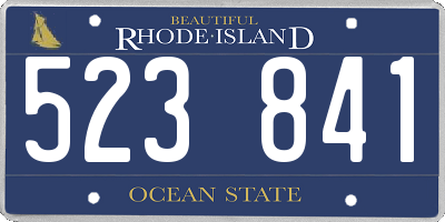 RI license plate 523841