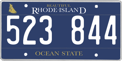 RI license plate 523844