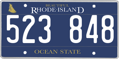 RI license plate 523848
