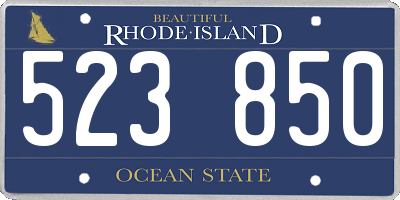 RI license plate 523850