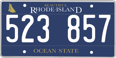 RI license plate 523857