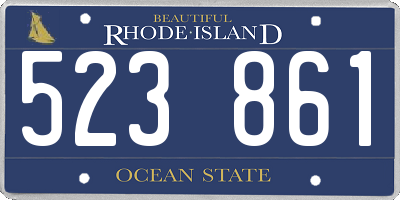 RI license plate 523861