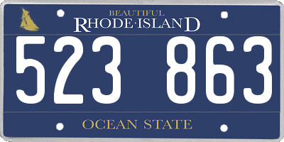 RI license plate 523863