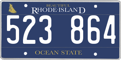 RI license plate 523864