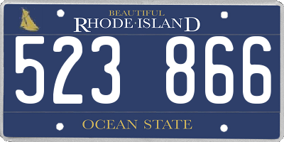 RI license plate 523866