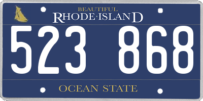 RI license plate 523868