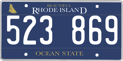 RI license plate 523869