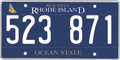 RI license plate 523871