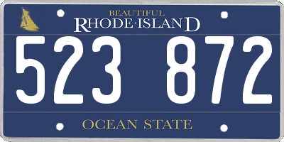 RI license plate 523872