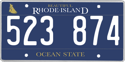 RI license plate 523874