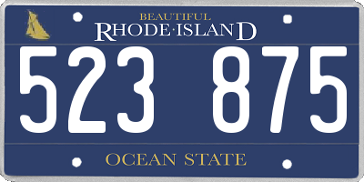 RI license plate 523875